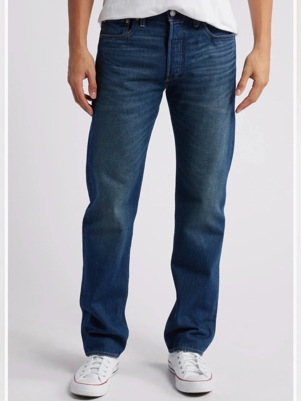 Levi's 501 Original Straight Leg Jeans Dark Blue Denim 34 x 34 Classic 90’s